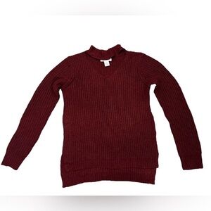 🌺 Planet Gold Burgundy PLANET GOLD Choker Sweater - Size L